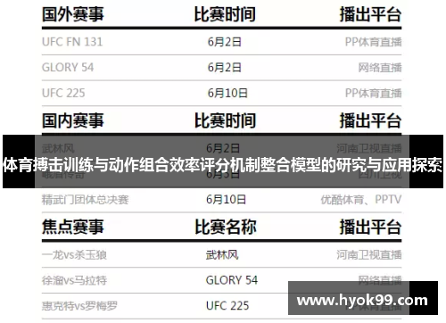 体育搏击训练与动作组合效率评分机制整合模型的研究与应用探索